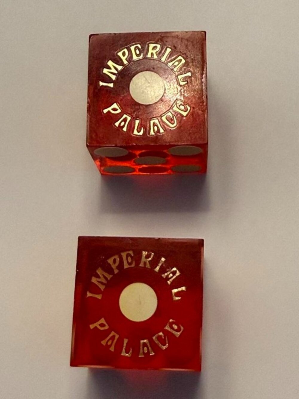 Vintage Game-Used Casino Dice Pair Imperial Palace Las Vegas Matching 362 Serial
